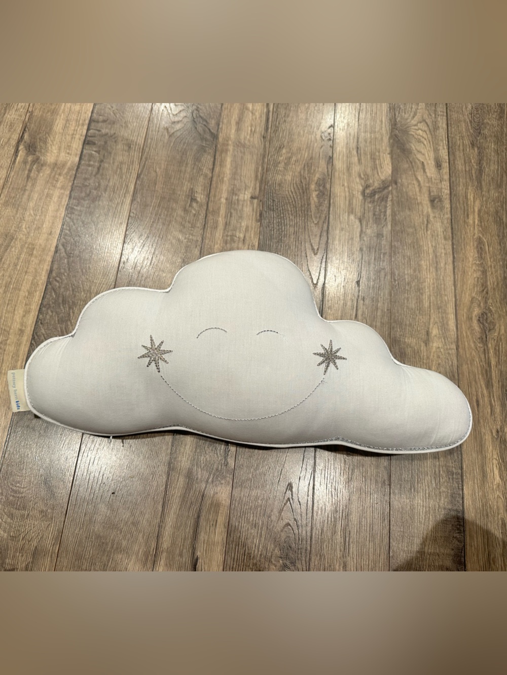 Pottery Barn Kids Cloud Accent Pillow in Light Gray and White